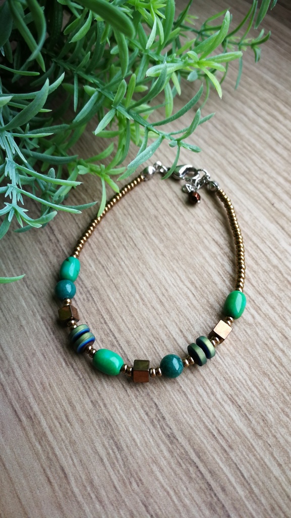 Bracelet Nanou (vert canard)