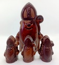 Saint-Nicolas surprise chocolat bicolore, spéculoos 10cm et 2 pralines - La femme du chocolatier