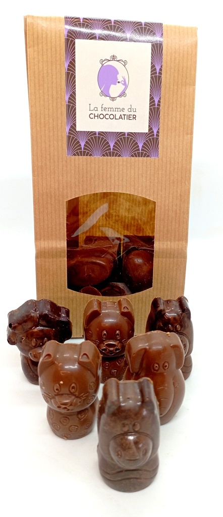 Pralines animaux de la jungle (200gr.) - La femme du chocolatier